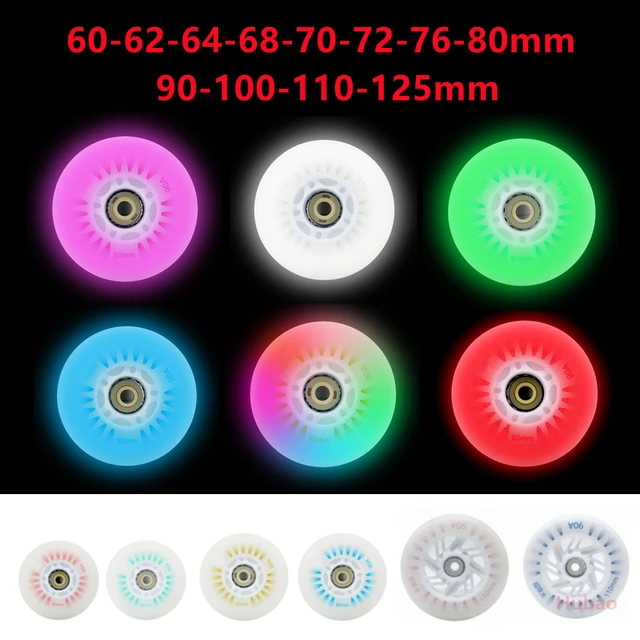 4 szt. Koła lampa błyskowa LED 60/62/64/68/70/72/76 // 80mm rolki 90/100/110/125mm łyżwy Speed Rock fantazyjne wrotki opony PU