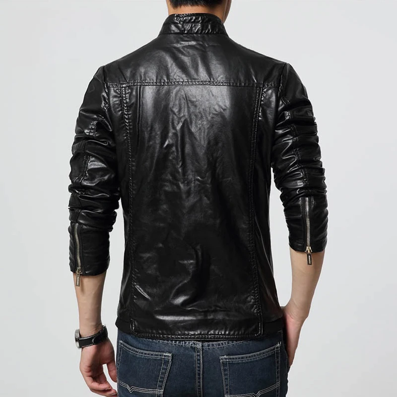 Men\'s PU Jackets Coats Motorcycle Leather Jackets Men Autumn Spring Leather JACKET and coat Casual Biker Jacket Male Outerwear