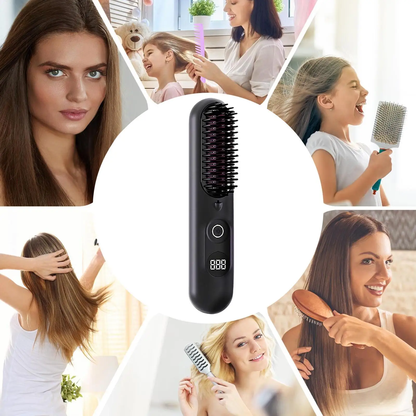 

Беспроводной выпрямитель для волос, керамический беспроводной выпрямитель для волос с подогревом, дорожная расческа для укладки для девочек, женщин, жены, подруги, дома