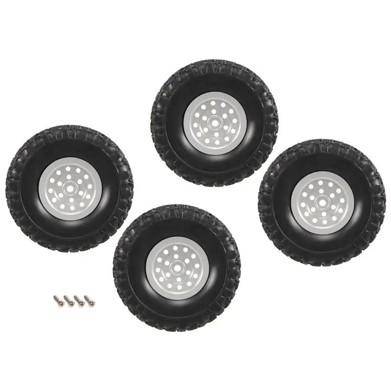 ABXE-For WPL C14 C24 C34 C44 B14 B24 MN D90 D91 MN99S RC Car Upgrade Parts Metal Wheel Rim Tyre Tires Set Accessories