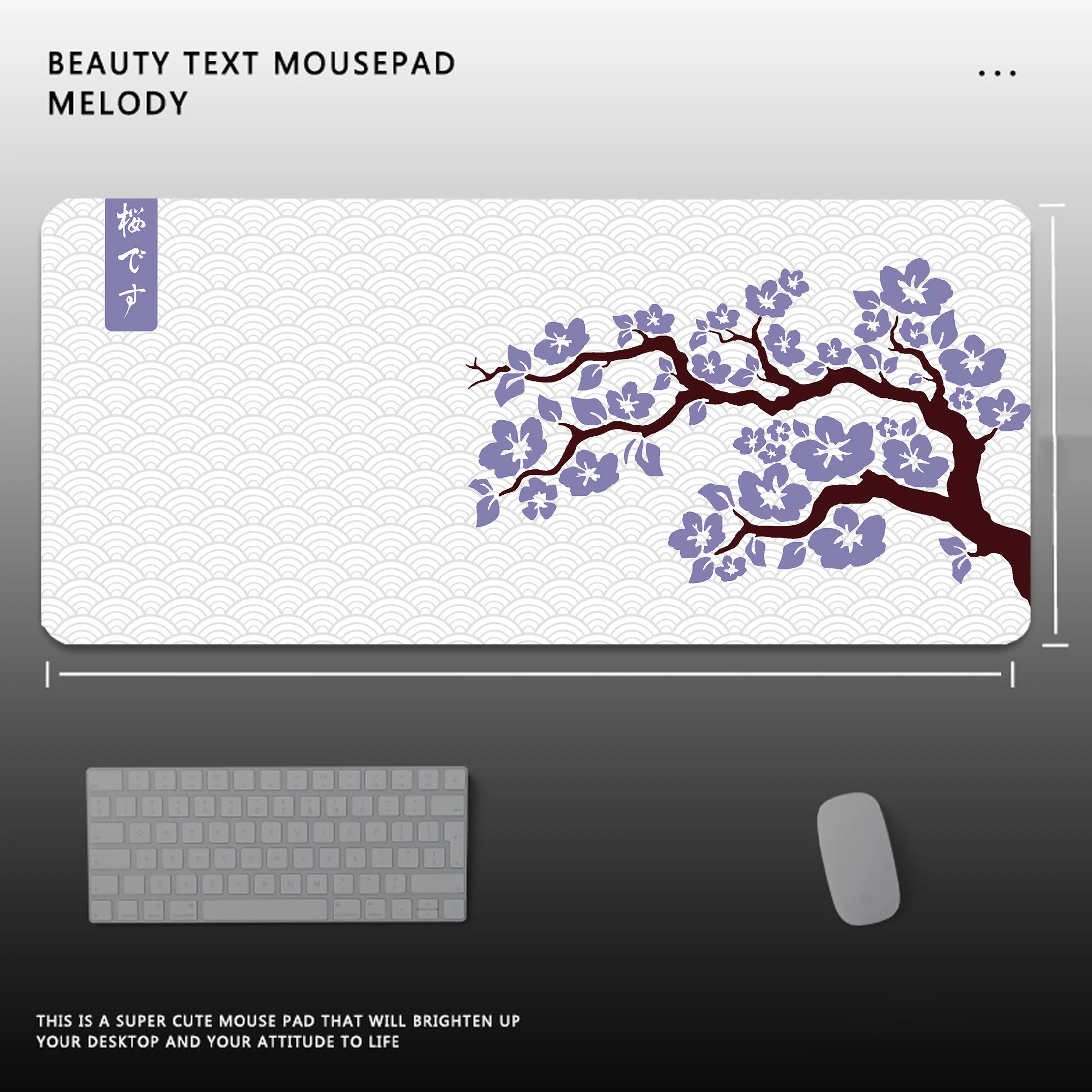 Sakura Computador Gaming Mouse Pad, Table Mats, Grande PC Mousepad, Cherry Blossoms Teclado, Gamer Desk Mat, Arte