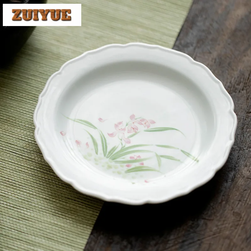 

Чистая ручная роспись орхидеи, керамический цветок, горшок, держатель на подшипнике, японский стол для сухого заваривания, поднос для чая, принадлежности для кафе, украшения, подарок