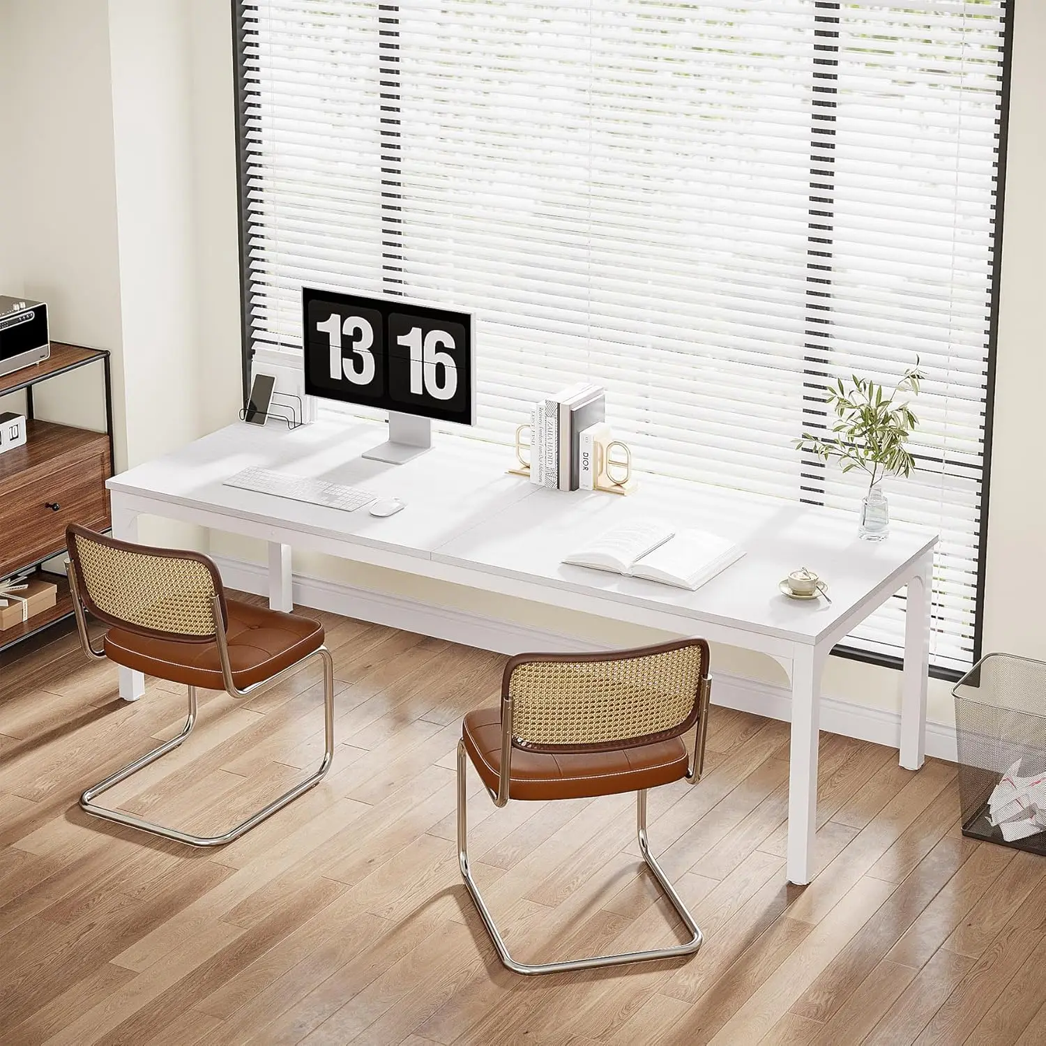 Tribe signs 2-Personen-Home-Office-Schreibtisch, 78.7 "" extra langer Computer tisch, Doppel arbeitsplatz für das Home Office, Schreibtisch für zwei Personen