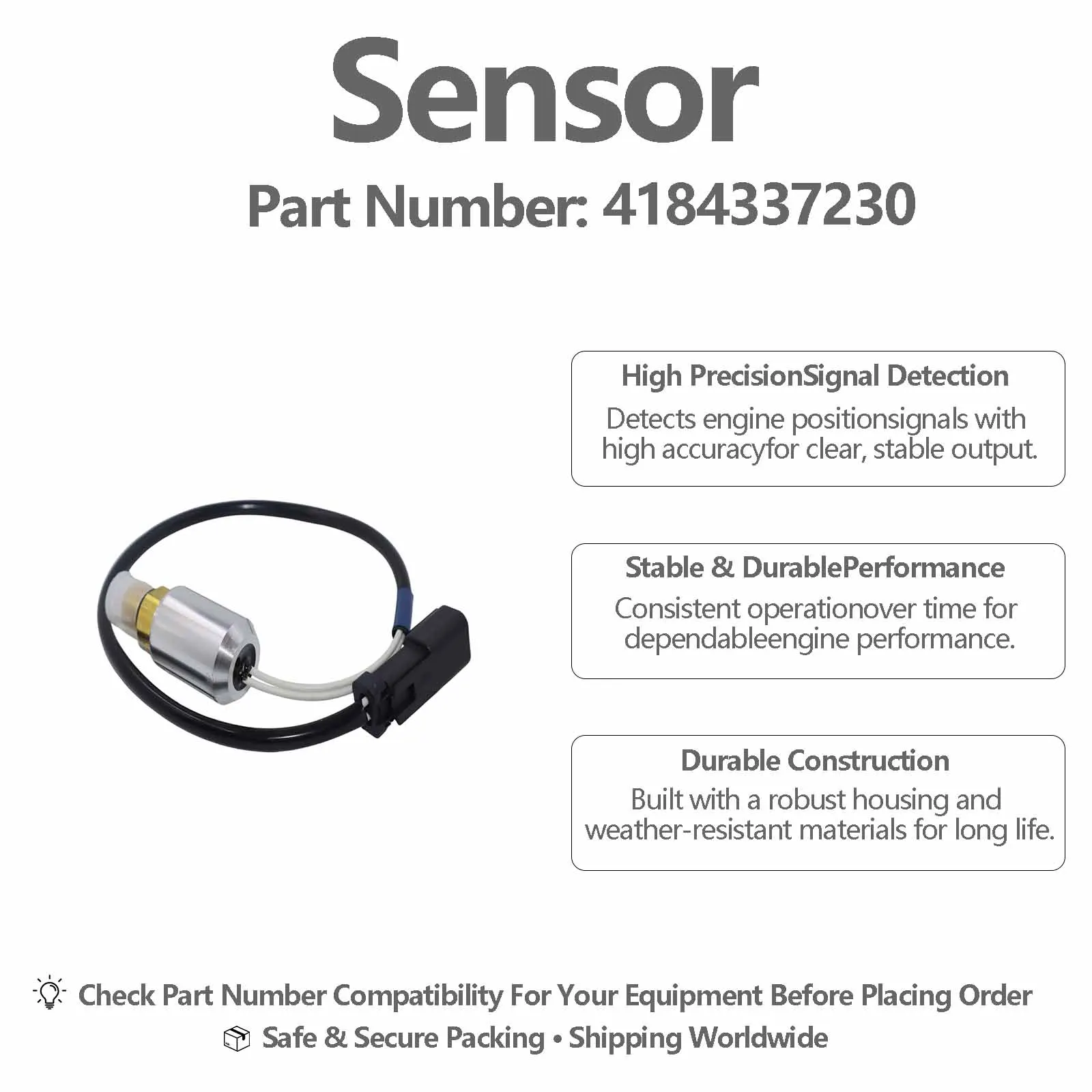 418-43-37230 4184337230 Pressure Switch Sensor For Komatsu GD555 GD655 GD675 HM250 WA150 WA150PZ WA200 WA320 WA320PZ WA380