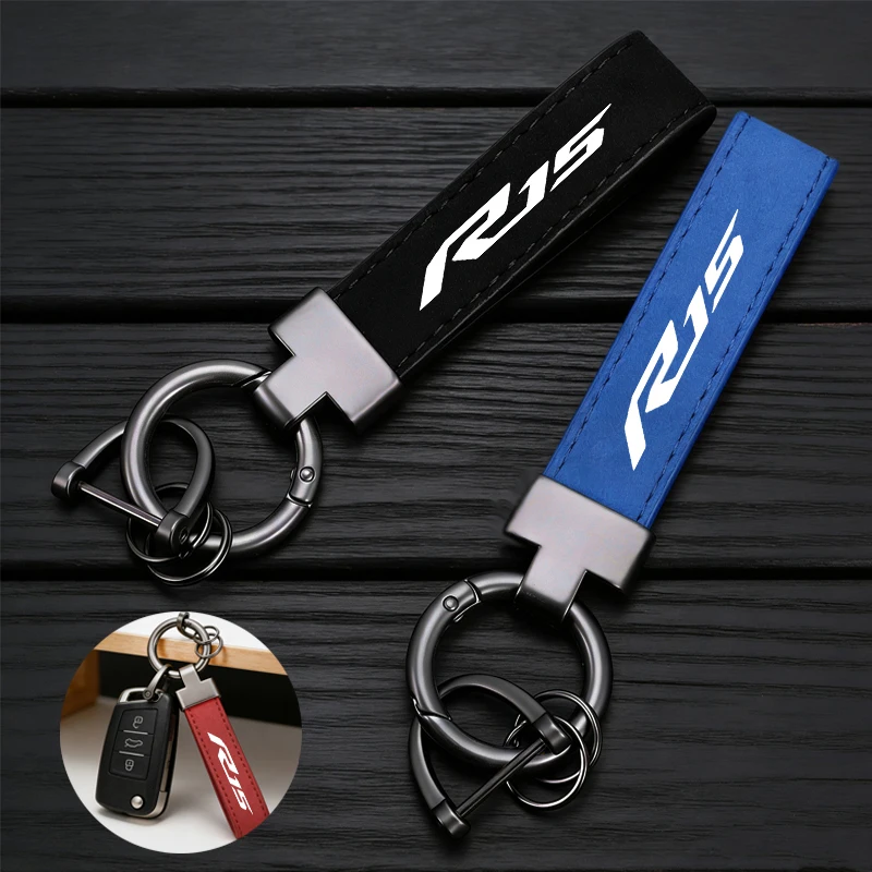 For YAMAHA YZF R15 YZFR15 R15 V3 YZF-R15 Accessories Motorcycle Fashion Suede Keychain Horseshoe Buckle Jewelry