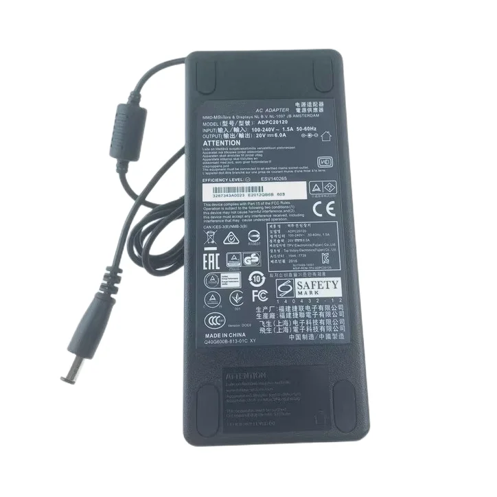 

Genuine 20V 6A 120W ADPC20120 AC Adapter Charger For PHILIPS 343E2E UltraWide LCD Monitor 349X6Q AG271QX AG271QG Power Supply