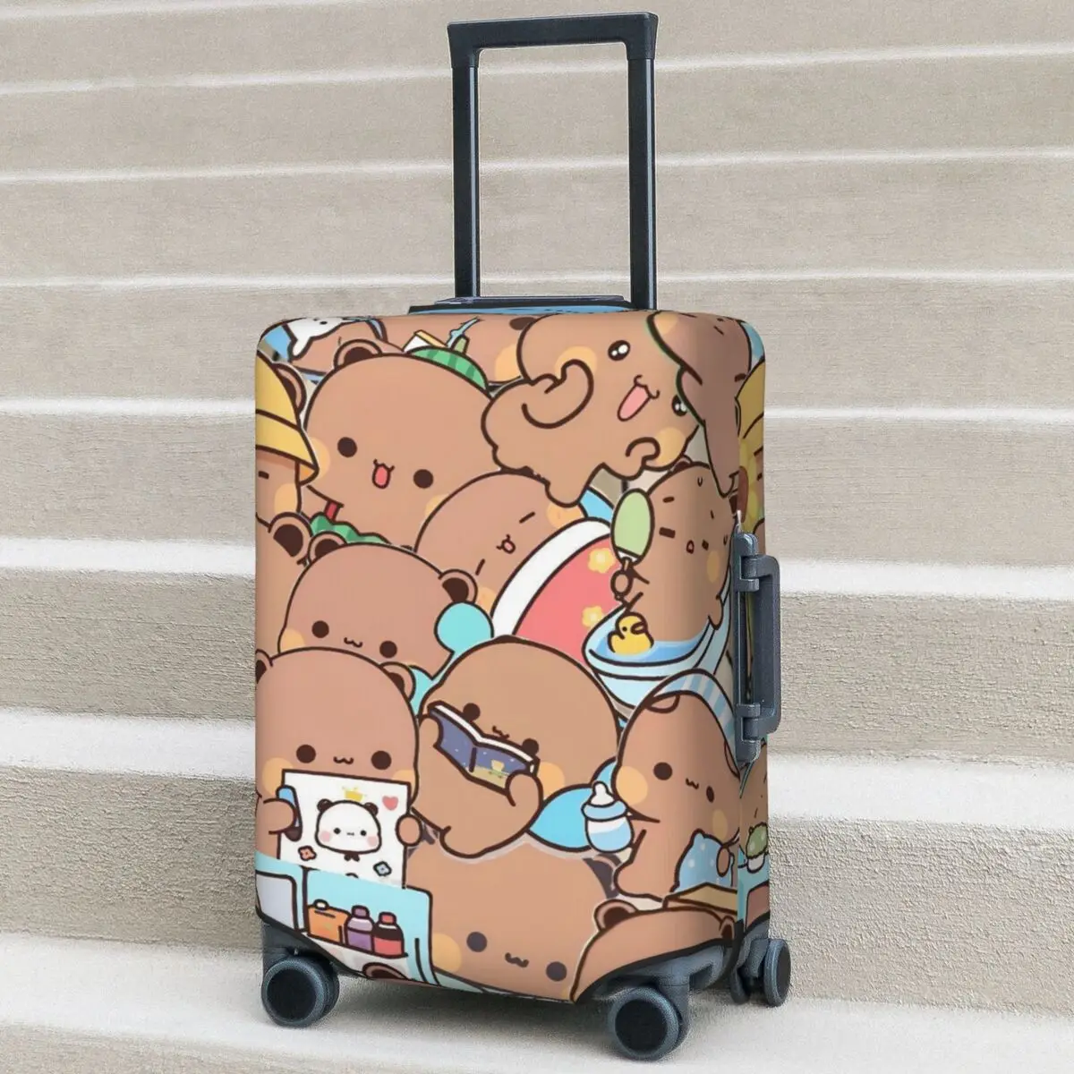 

Чехол для чемодана Bubu Dudu с милым мультяшным медведем, эластичный защитный чехол для багажа в стиле Kawaii Panda для деловых поездок и отпуска
