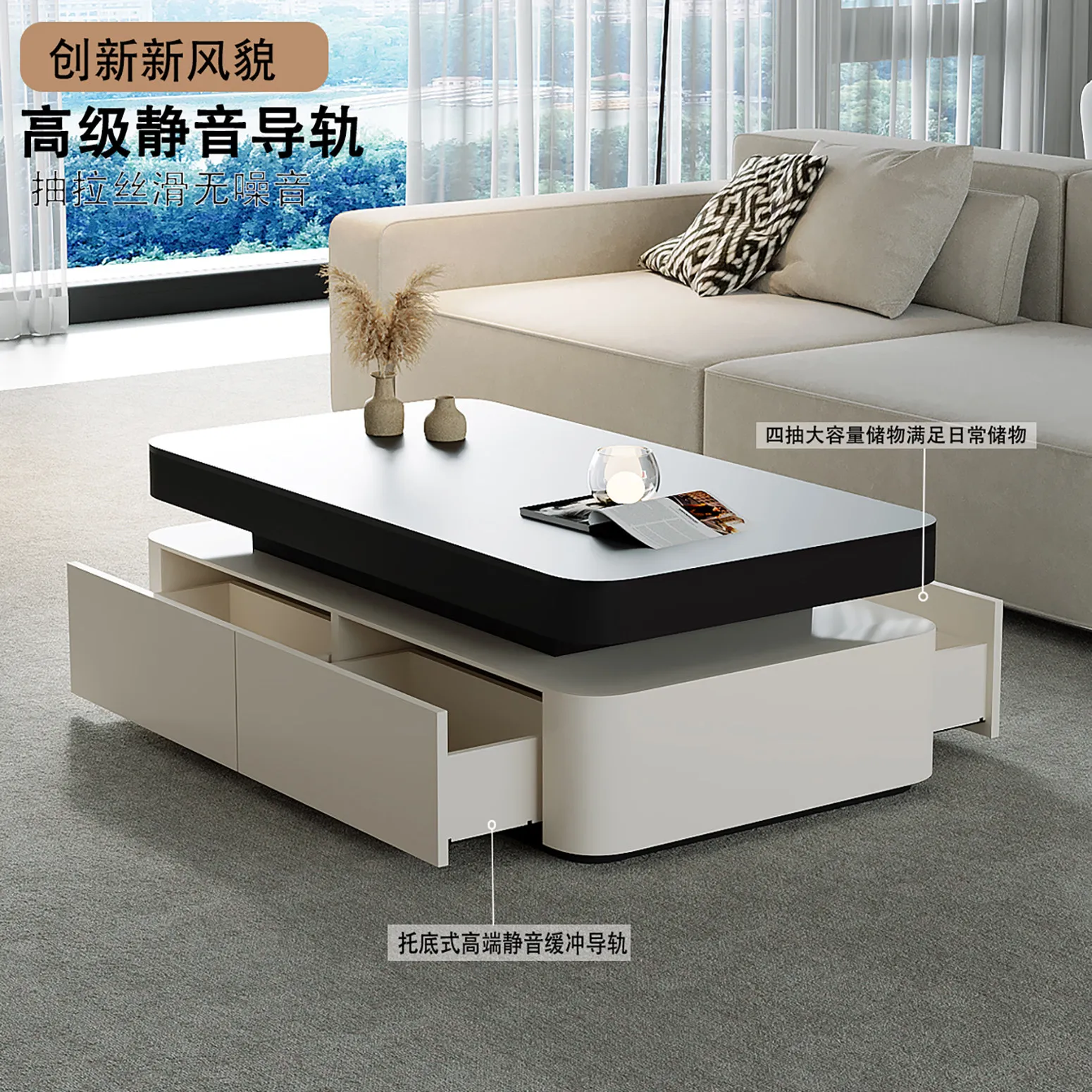 

Журнальный столик из цельного дерева из шифера для гостиной и дома, высококачественный журнальный столик из шифера