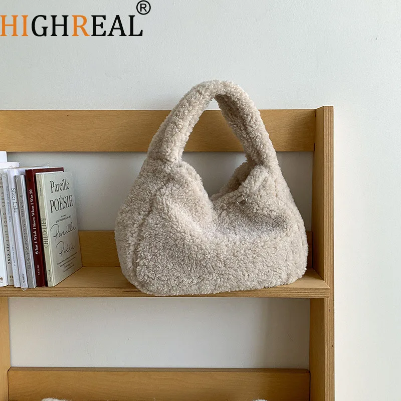 لينة أفخم الكتف حقيبة تحت الإبط جديد رقيق حقائب اليد بلون محفظة الخريف الشتاء حقيبة يد صوف الضأن مكتب المرأة حقيبة #1