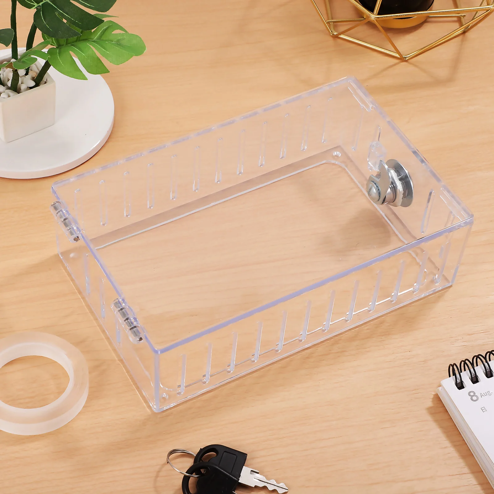 

Thermostat Cover Lockbox Transparent Keyed Strong Material Easy Installation Suitable Fit Wall Mount Ac Box Protector