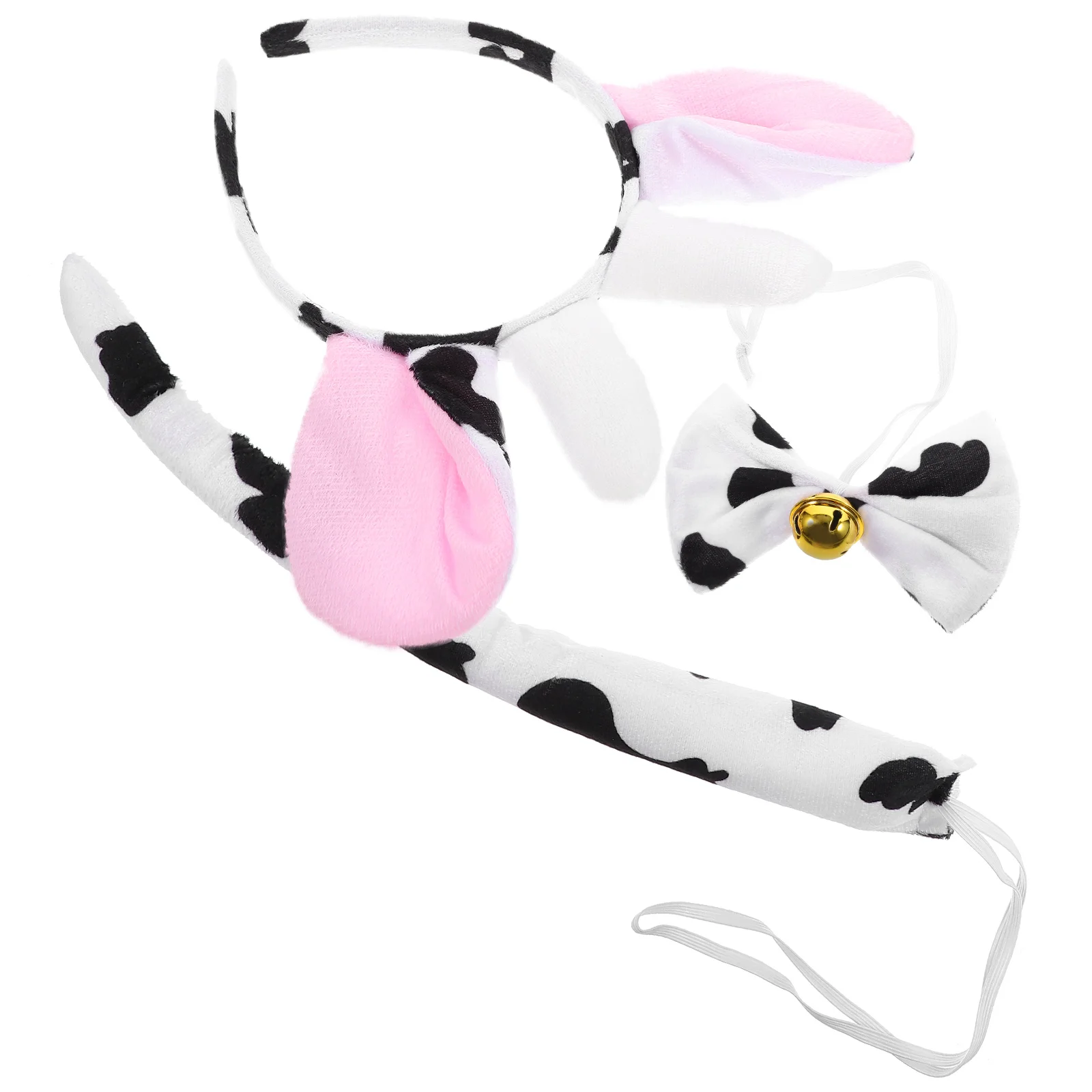 

Bow Tie Cow Headband Cowgirl Plush Preschool Learning Musical Toy Dress up Animal