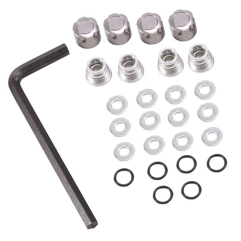 Écrous de blocage central en aluminium M4, capuchons de roue en métal pour Axial SCX10 Traxxas TRX4 1/10 RC, pièces de voiture sur chenilles, argent, BAAA-4PCS