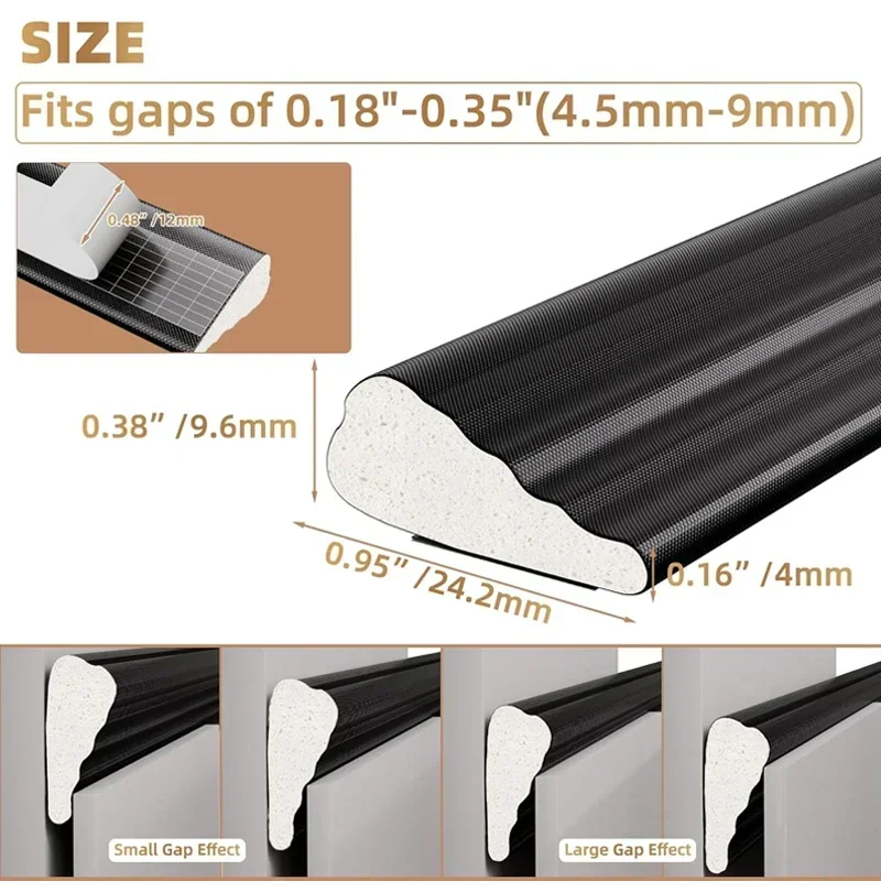 Self-adhesive Wedge-Shape Foam Weather Stripping Door Sealing Strips doors gap filler for door frame Soundproof Insulation Tape