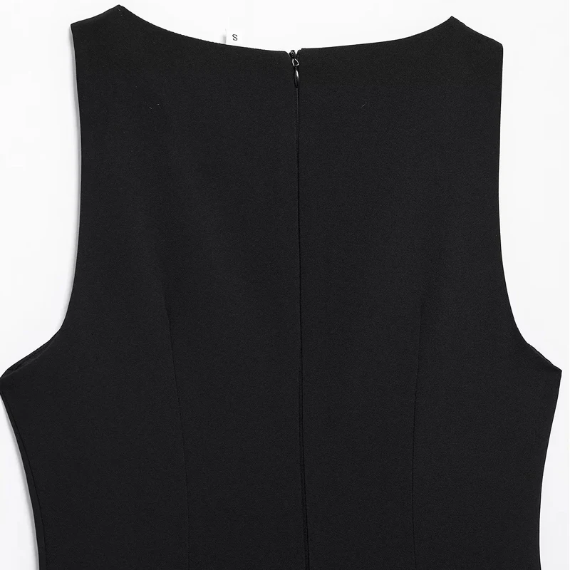 HXAO Elegant Mini Dresses 2024 Women\'s Feather Sleeveless Short Dresses Fashion Casual Party Evening Black Dress Vestidos