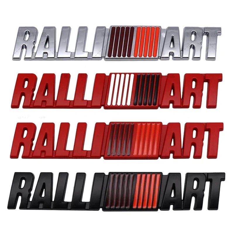 Metal Car Front Grille Emblem Rear Trunk Badge Decals Sticker for Mitsubishi RalliArt Lancer Ralli Art 9 10 Asx Outlander Pajero