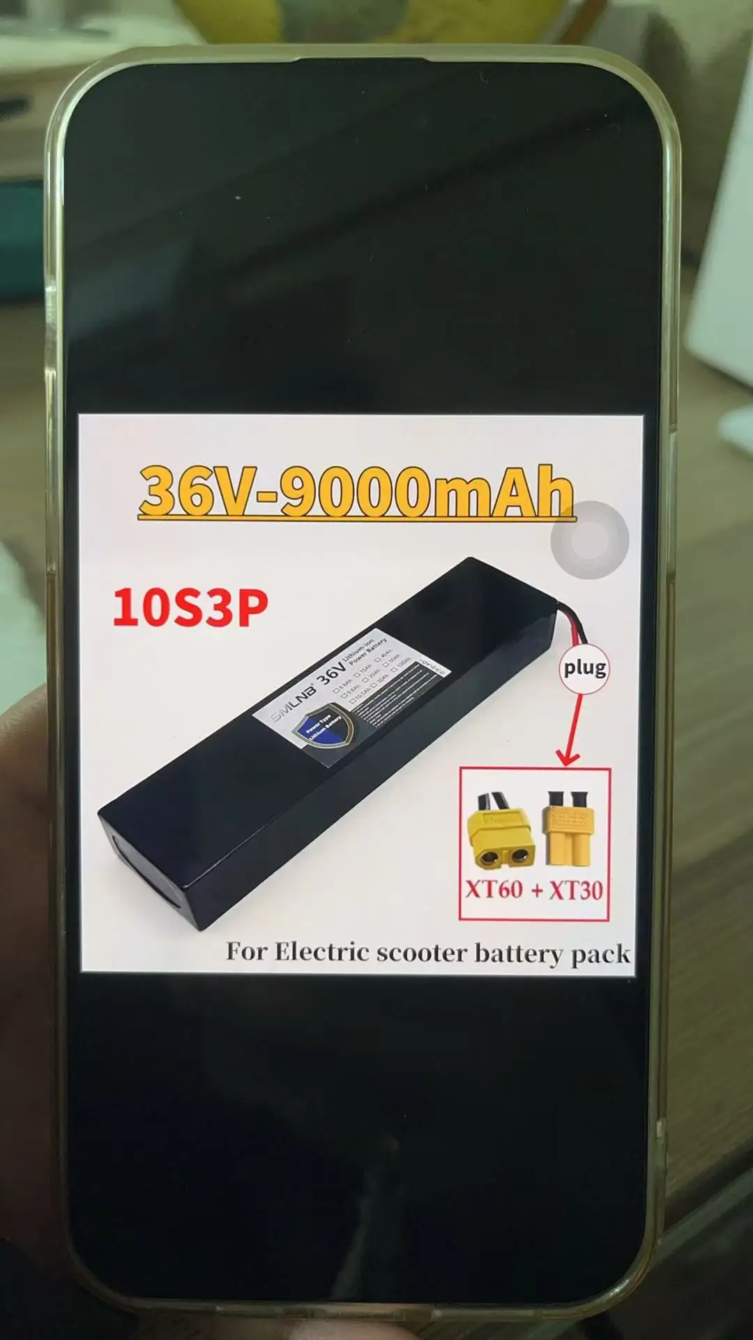 

10S3P 36V 18650 9000mAh Upgraded Rechargeable 42V Electric Battery Pack Lithium M365 for XT60+XT30 plug