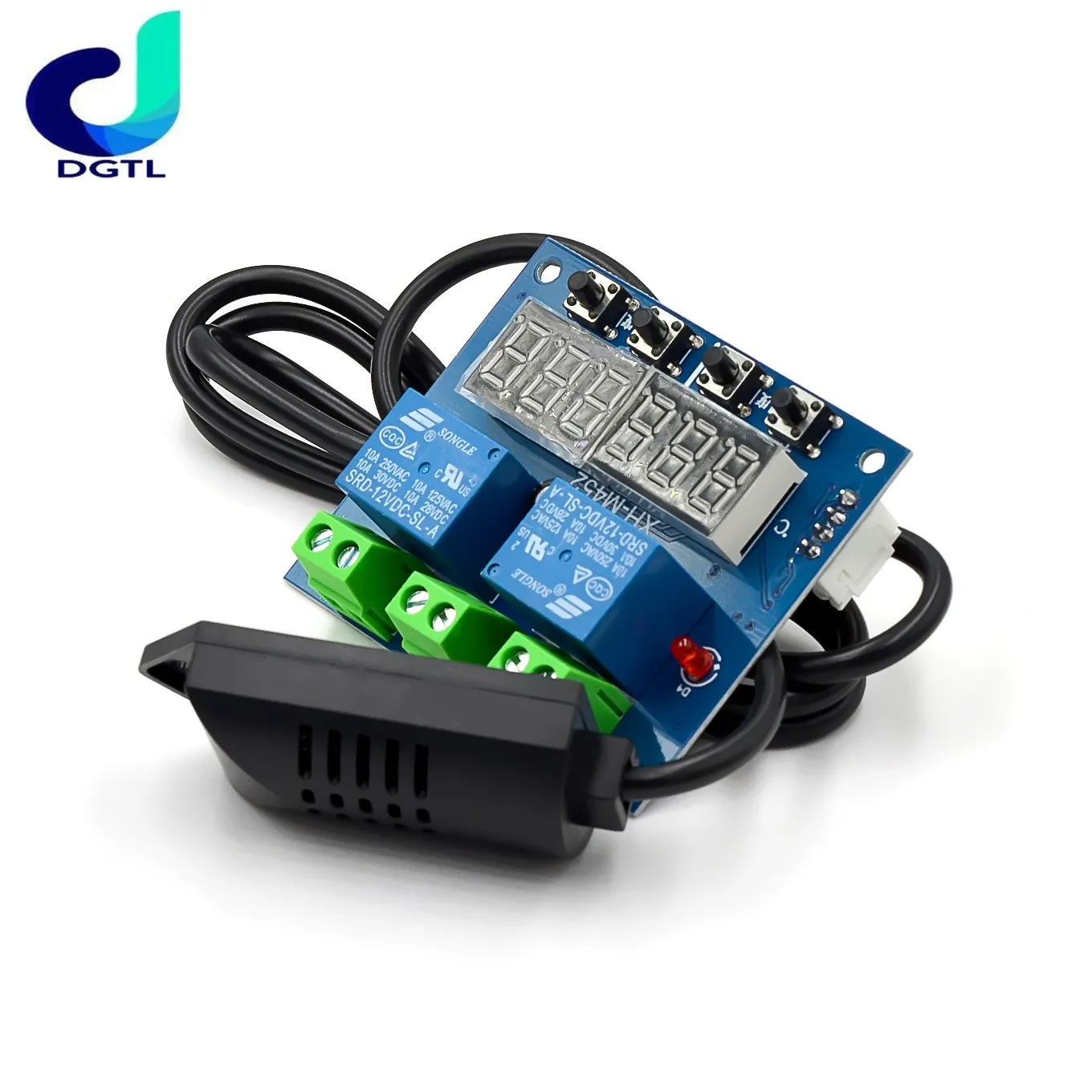 

XH-M452 DC 12V LED Digital Thermostat Temperature Humidity Control Thermometer Hygrometer Controller Relay Module AM2301 Probe