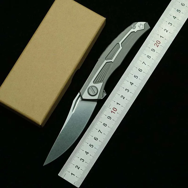 Quantum cuchillo plegable táctico hoja 9Cr18MoV titanio EDC - imagen 5