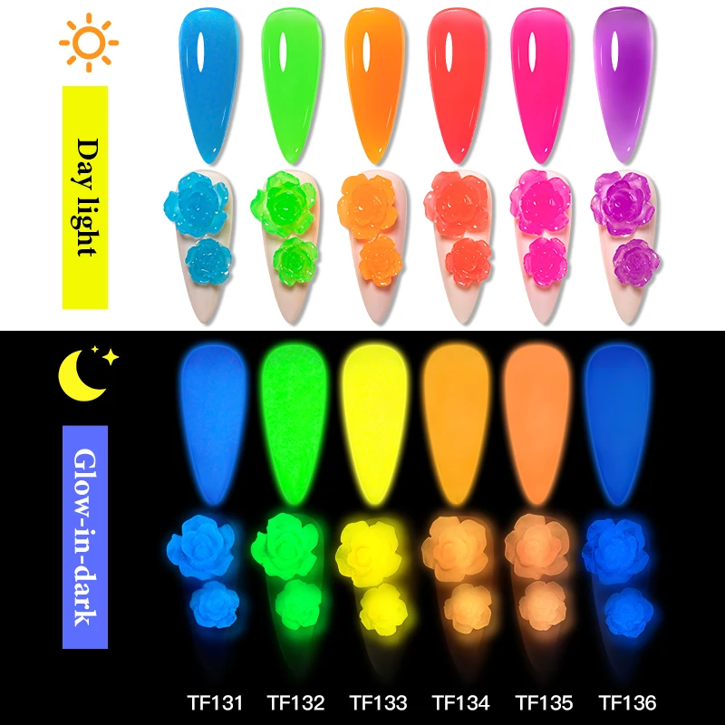 루미너스 논스틱 핸드 익스텐션 젤 네일 폴리쉬 3D 쉐이핑/스컬핑/카빙 UV/LED 젤 형광 네온 컬러 젤리 하드 젤