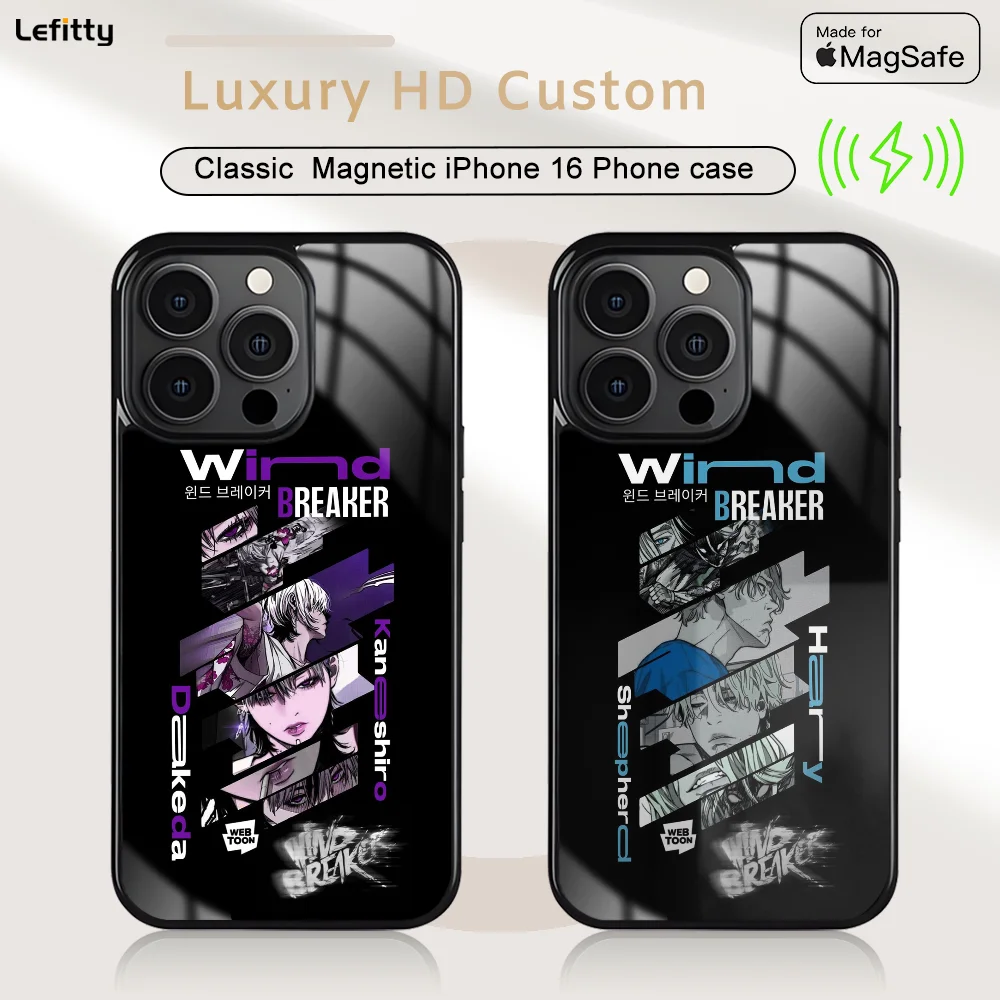 

Anime Wind Breaker Webtoon Phone Case For iPhone 16 15 14 13 12 11 Pro Max Plus Mini Magnetic Magsafe Wireless Charging Cover
