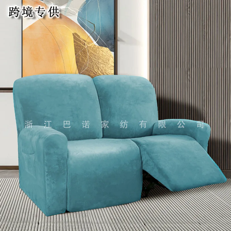 Plush Velvet Stretch Sofa Slipcover Set Non-Zipper Full Coverage Solid Color Furniture Protector Modern Homes To Seat Left Or