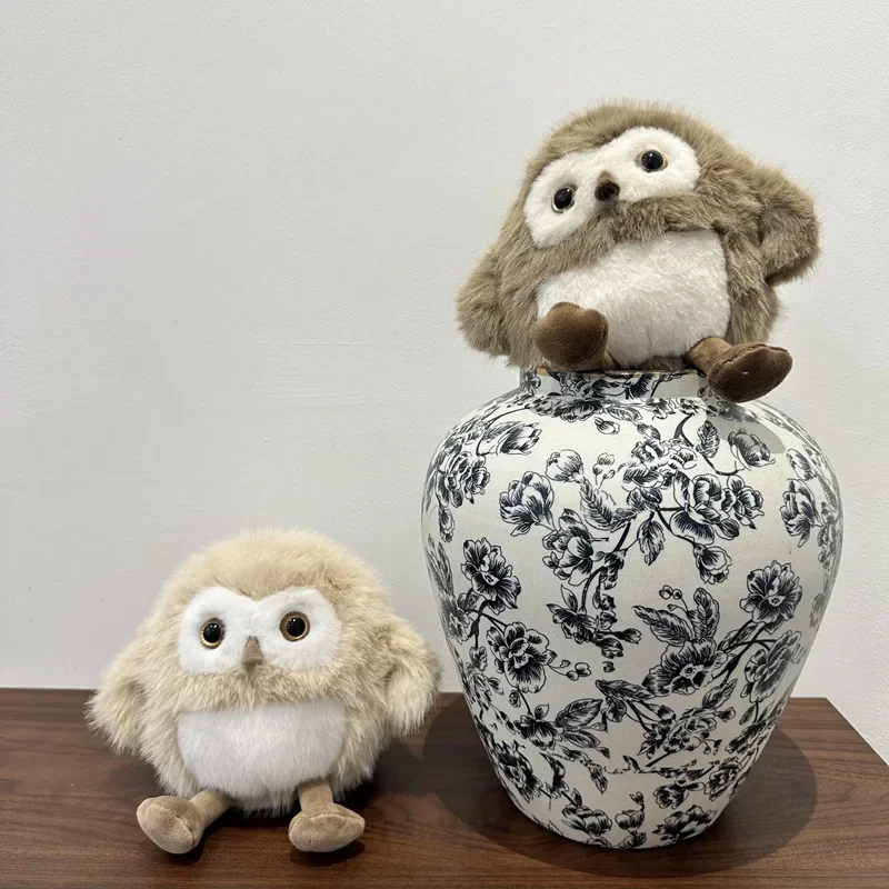 20 cm cartoon uil knuffel kleine gevulde cartoon vogel dier pluche pluche met benen schattig bruin zacht kussen kindercadeau