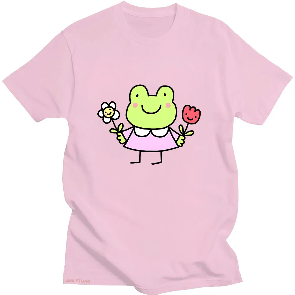 Brief Strokes Frog T Shirt 100% Cotton Summer T-shirt High Quality Printed Tees Women/men Fashion Shirts Kawaii Casual Tshirt