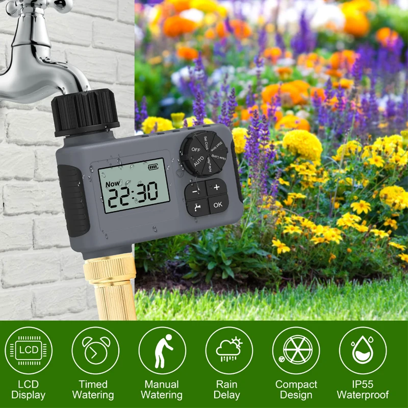 Sprinkler Timer Water Sprayer 3 Modes  Automatic Watering Rain Delay Manual Digital Garden Irrigation Timer IP55 Waterproof