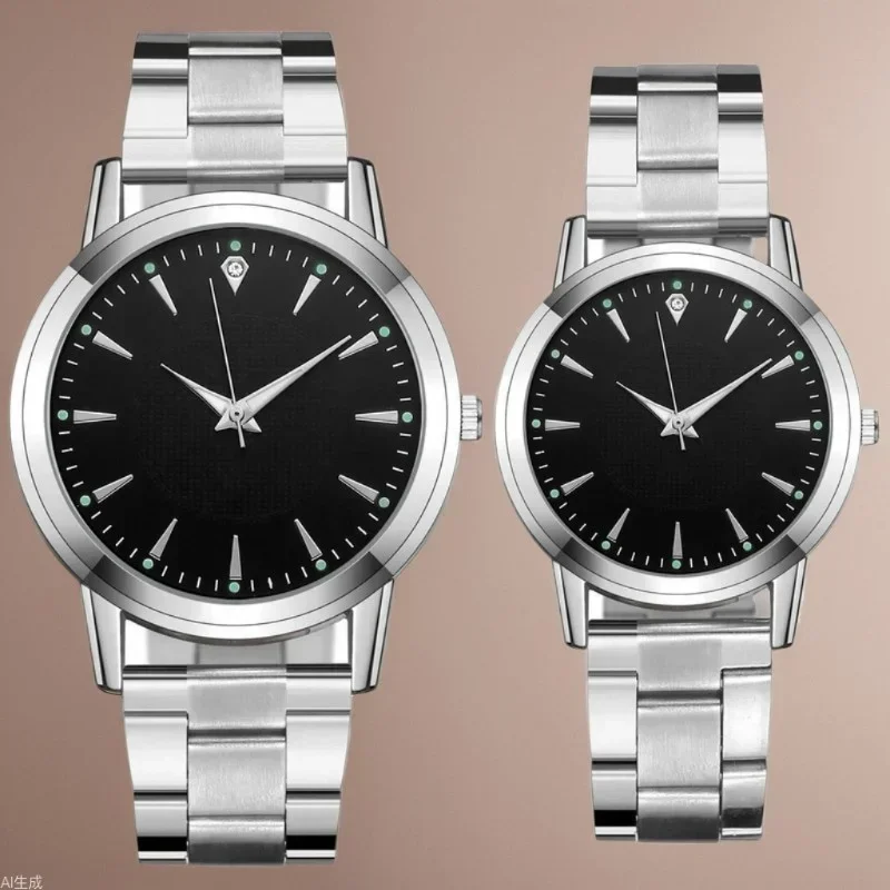 AAABCNew couple watch with luminous steel strip for women, quartz watch for men and women, gift watch manufacturer