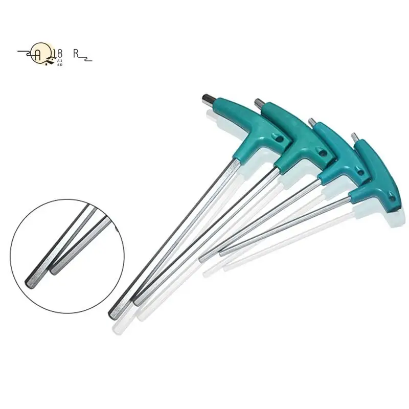 

A18R -6PCS Kit Hardware Hexagon Socket T Screw Nut Wrench T Handle With Storage Bag Forging Tool
