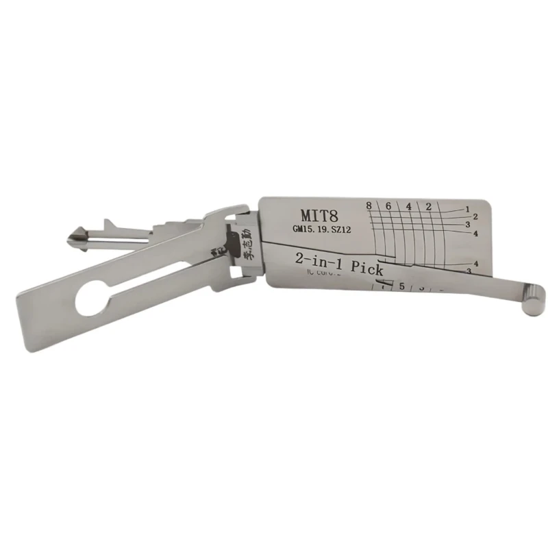 Lishi MIT8 2 in 1 Locksmith Tool Lock Pick & Decoder Flat Milling for Mitsubishi/Daihatsu/Chrysler/Chevrolet Models