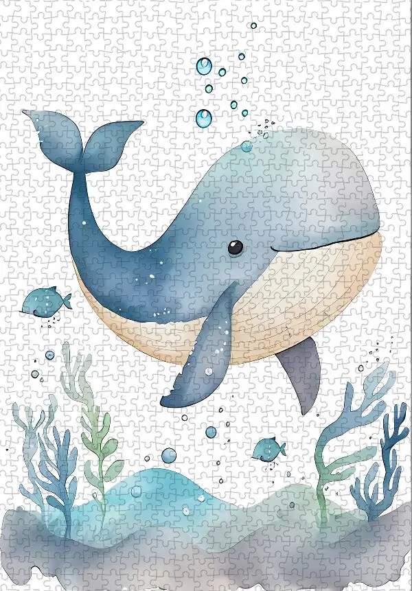 

Cute little whale The wooden puzzle 1000 pieces ersion jigsaw puzzle white card adult children's educational toys