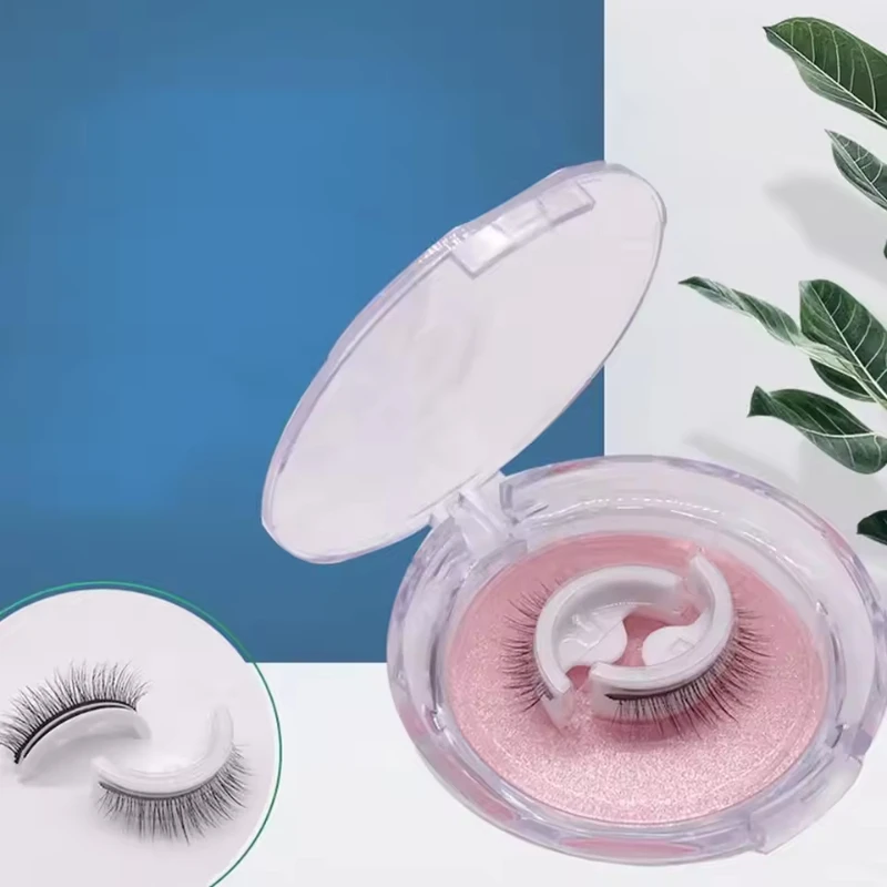 1Pair Reusable Self-adhesive False Eyelashes 3D Mink Lashes Glue-free Eyelash Extension 3 Seconds To Wear No Glue Needed Lashes