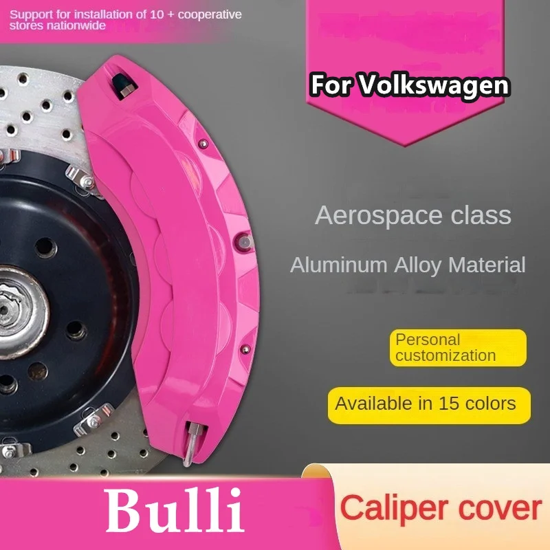 For Volkswagen Bulli Car Brake Caliper Cover Front Rear 3D Aluminum Metal Kit