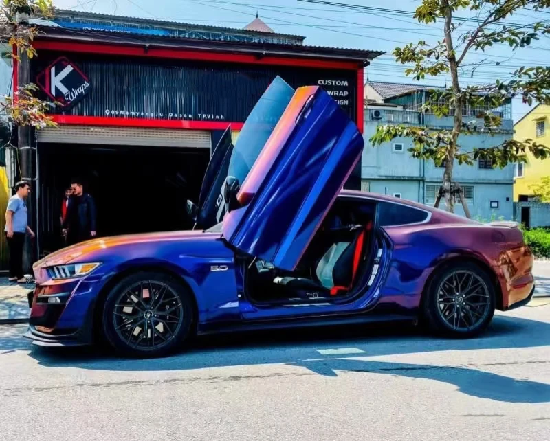 PET Color Shift Wrap Vehicle Color Wrap Glossy Chameleon Metallic Vinyl Wrap