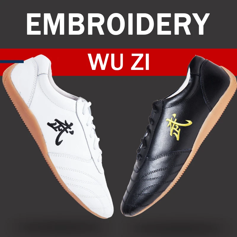 

2024 Китайская обувь для кунг-фу для мужчин и женщин, большой размер 35-47, легкая обувь для тай-чи, ушу, мягкая подошва, традиционная обувь из искусственной кожи