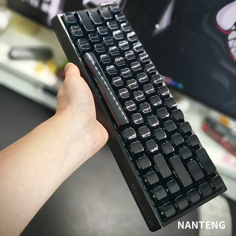 

ACE68 ice crystal transparent keycap MDA side engraved small full set of customized mechanical keyboard F87/75/98 key arrangemen