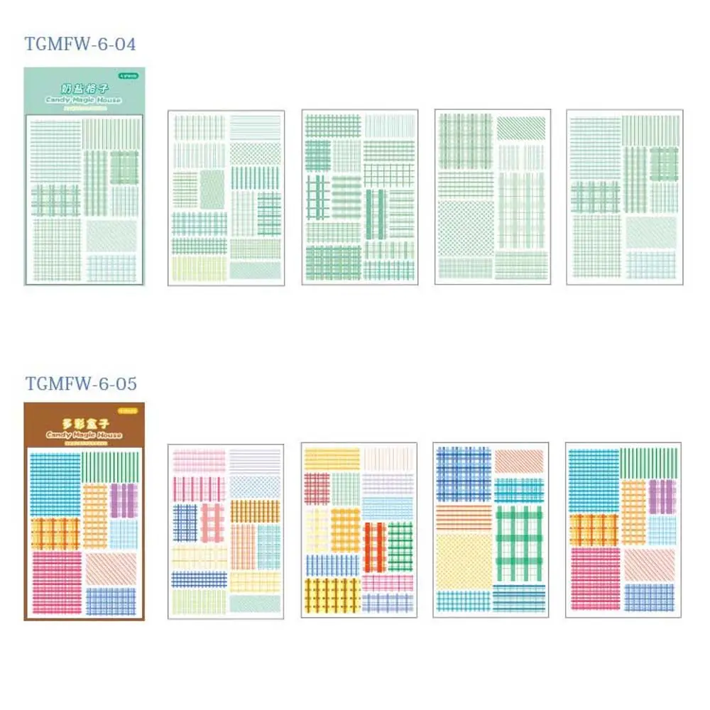 Kawaii Scrapbooking DIY Diary Manual Plaid Stickers Hand Account Sticker Stationery Stickers Album Decor Sticker