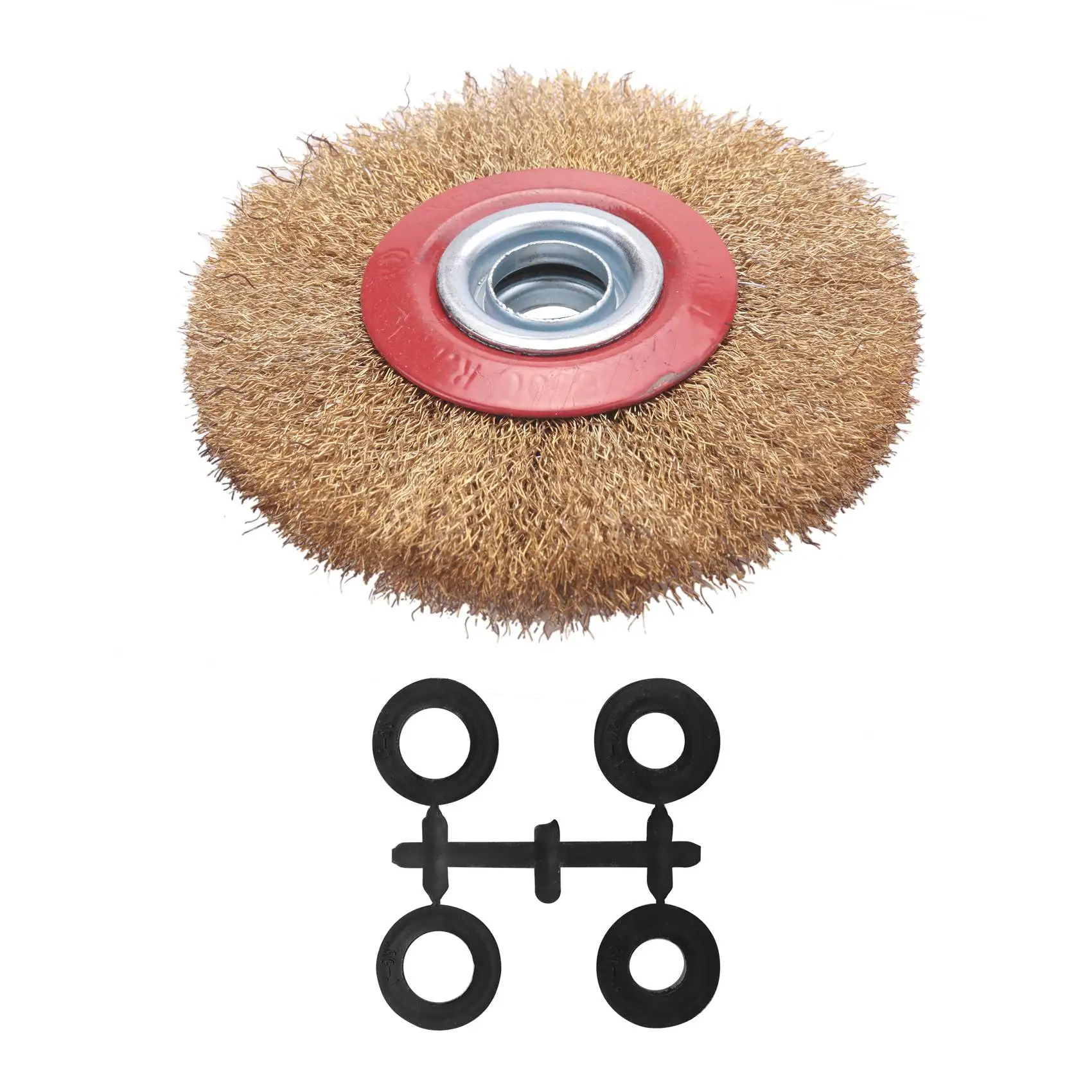 Wire Brush Wheel for Bench Grinder Polish + Reducers Adaptor Rings,5inch