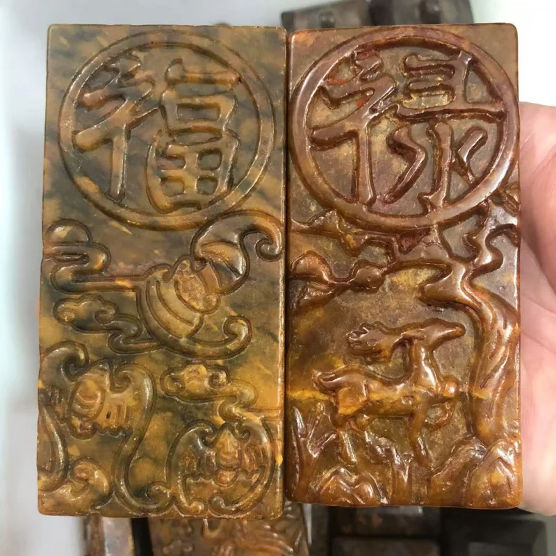 Placa de jade Xiu de estilo antigo, escultura em jade envelhecido para apreciação e manuseio, artesanato antigo das dinastias Ming e Qing, jade.