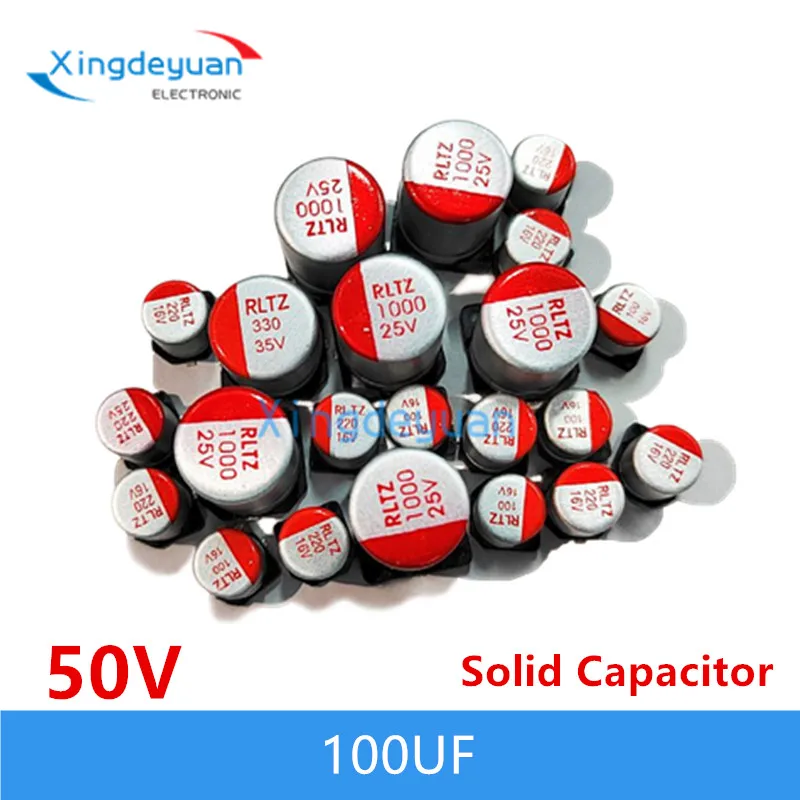 

5PCS SMD solid capacitor aluminum electrolytic 50V 22UF 33UF 47UF 100UF 150UF 220UF Solid Aluminum Capacitors