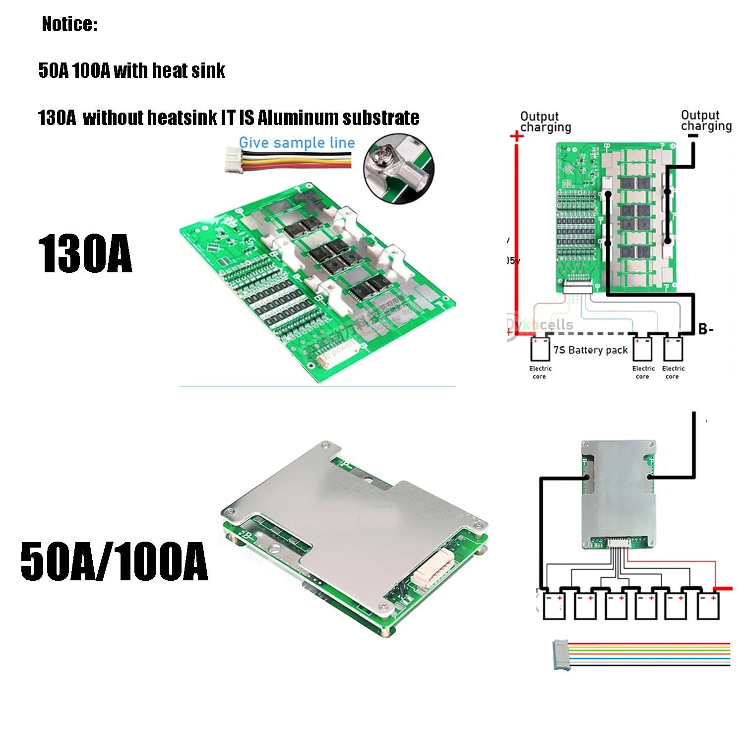 Imagem -02 - Li-ion Lifepo4 Placa de Proteção da Bateria de Lítio Bms Equilíbrio 50a 100a 130a 230a300a Corrente 24v de Armazenamento de Energia rv Power 6s 7s 8s