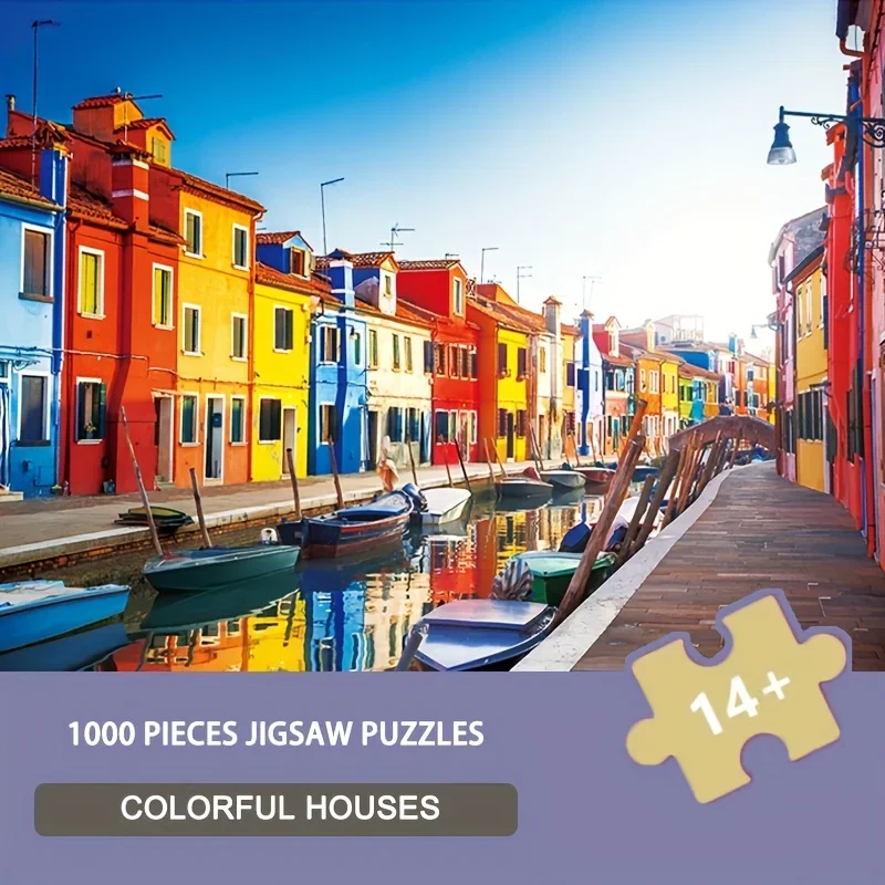 1000 pezzi di puzzle colorato per la casa 26,75''x19,25' Collezione architettonica stravagante Decorazioni per la casa moderne Regalo per gli appassionati di design