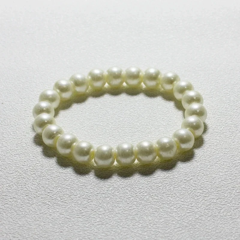 Simple Retro Imitation Pearls Bracelet for Women Stretch Acrylic Bead Men Bracelet Fashion Party Jewelry Pearl Wristband Gift