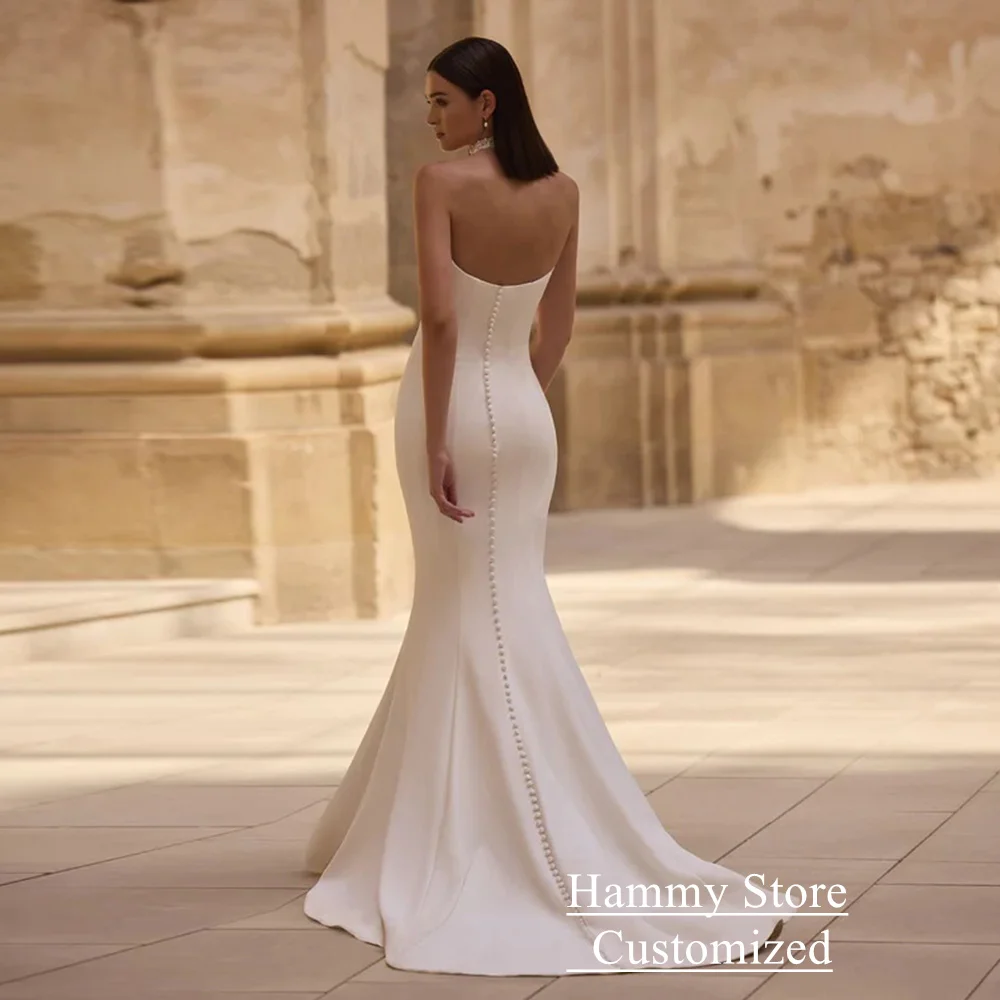 Simple Mermaid Wedding Dress with Flower Cape Customized Luxury Arabian Bride Dresses Sweetheart Sleeveless Dubai Bridal Gown