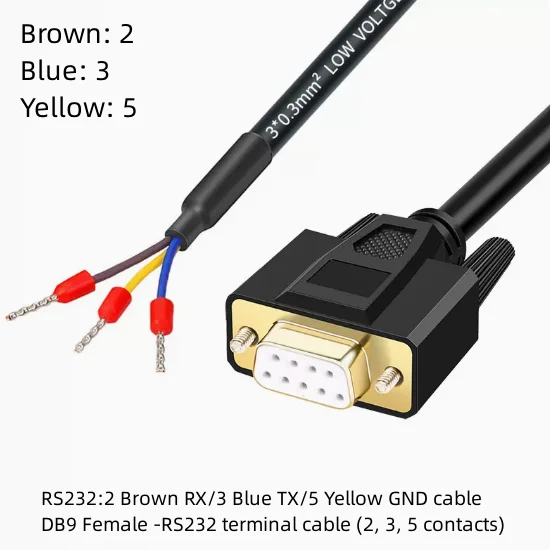1Pcs DB9 Serial Cable RS232 To DB9 Male 9-Pin Terminal Signal Cable Serial Cable (2, 3, 5 Contacts)
