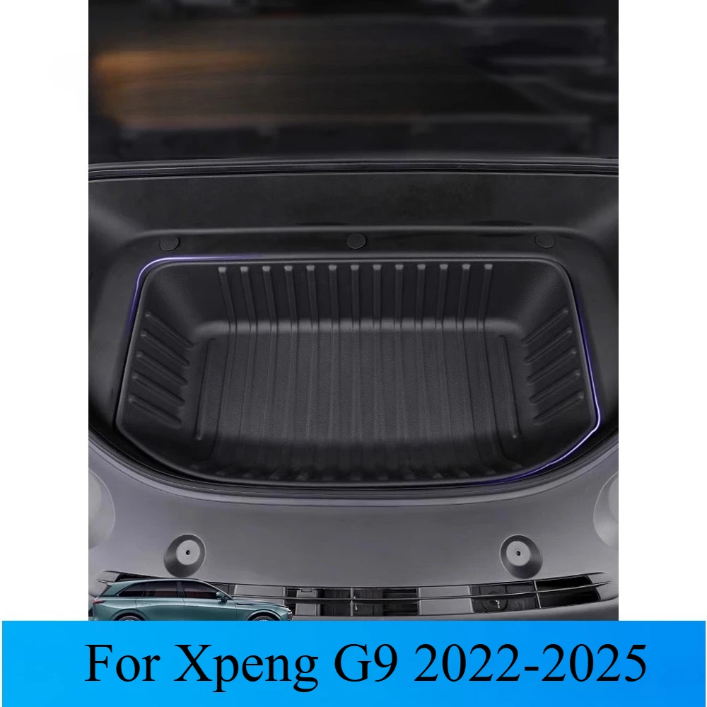 

Для Xpeng G9 2022-2025 передняя и задняя запасная коробка для хранения багажника, коврик для ног, водонепроницаемый износостойкий коврик из ТПЭ, аксессуары для салона автомобиля