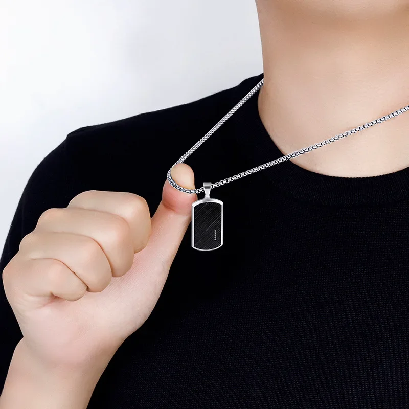 Boutique Jewelry Trendy Hang Tag Necklace Stainless Steel Hip-hop Fashion Accessories Gift