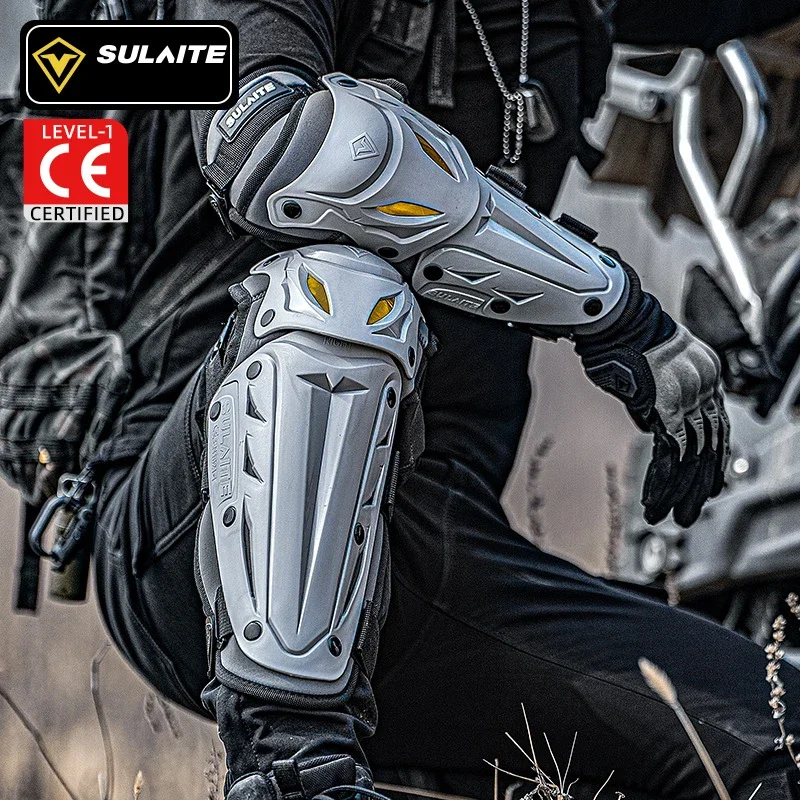 SULAITE Motorcycle Cycling Fall Prevention Knee Protector Knee Sliders Motosiklet Knee Protective Gear Protector Kit