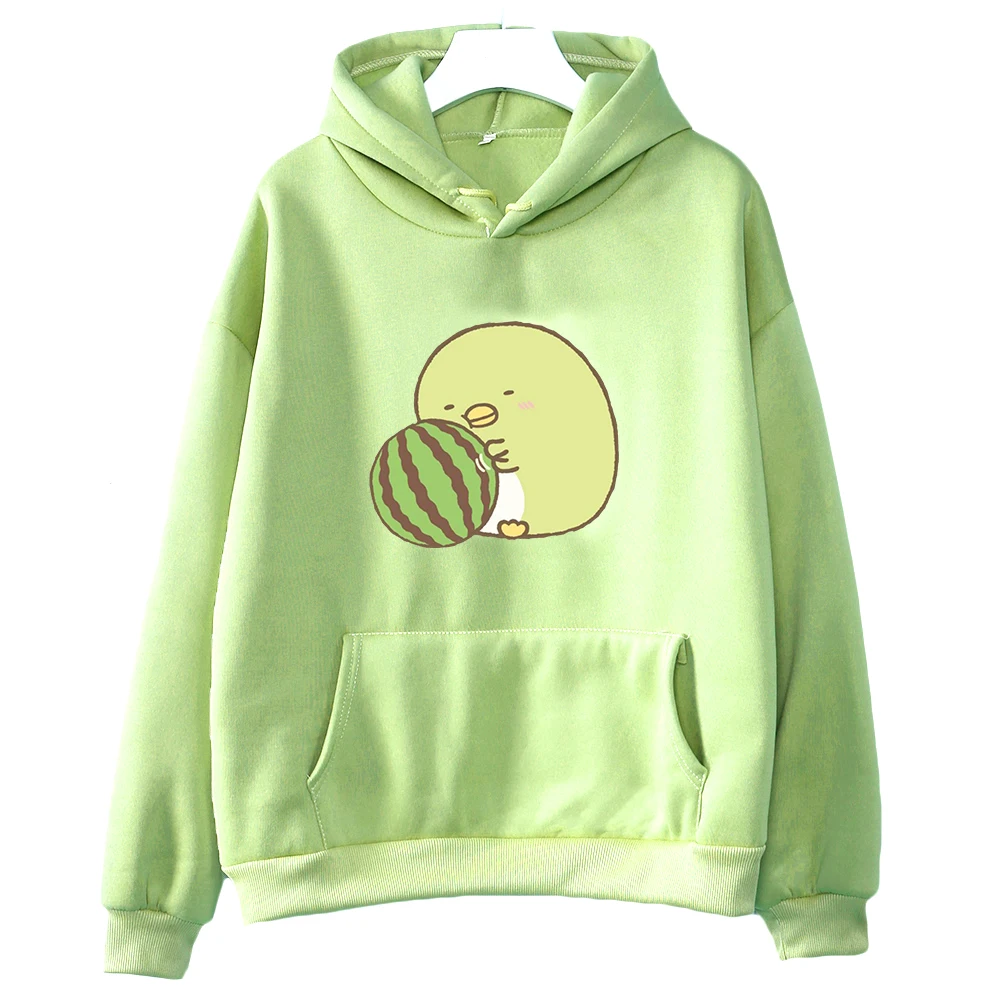 Felpe con cappuccio da donna/uomo Sumikko Gurashi Felpa con animali e anguria Kawaii Stampa grafica Pullover a maniche lunghe Top carini per ragazza